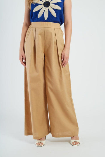 pantalone in lino P660009 BARBERINE 100 BEIGE DERHY 