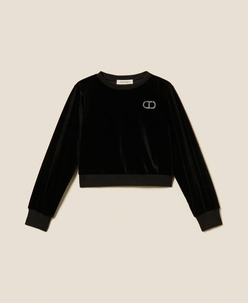 felpa in ciniglia con logo 252GJ2033 00006 TWINSET GIRL 