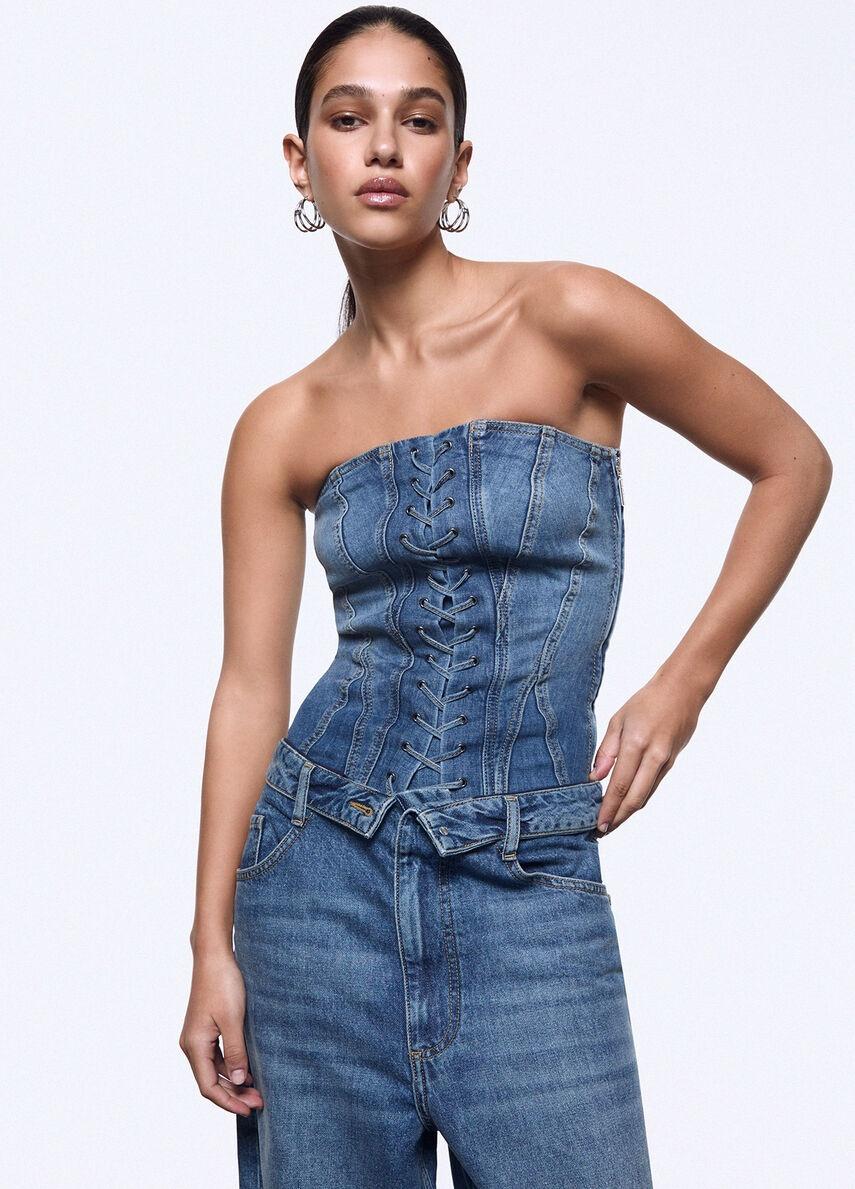 top bustier in denim UA6506D0399 79157 LIU-JO CAPSULE ELODIE 