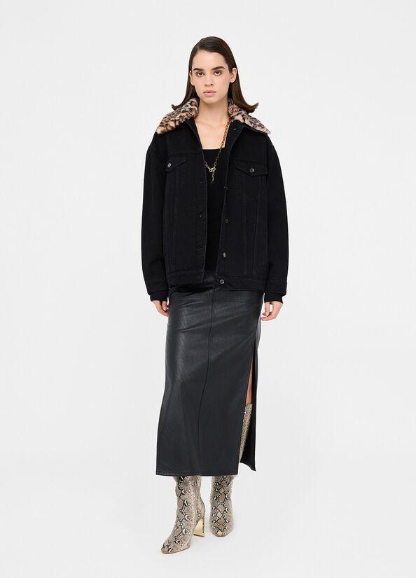 gonna lunga in tessuto spalmato UF5185E0747 22222 LIU JO DENIM 