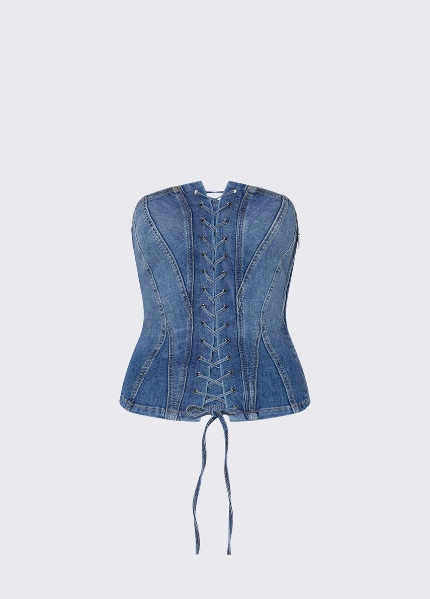 top bustier in denim UA6506D0399 79157 LIU-JO CAPSULE ELODIE 