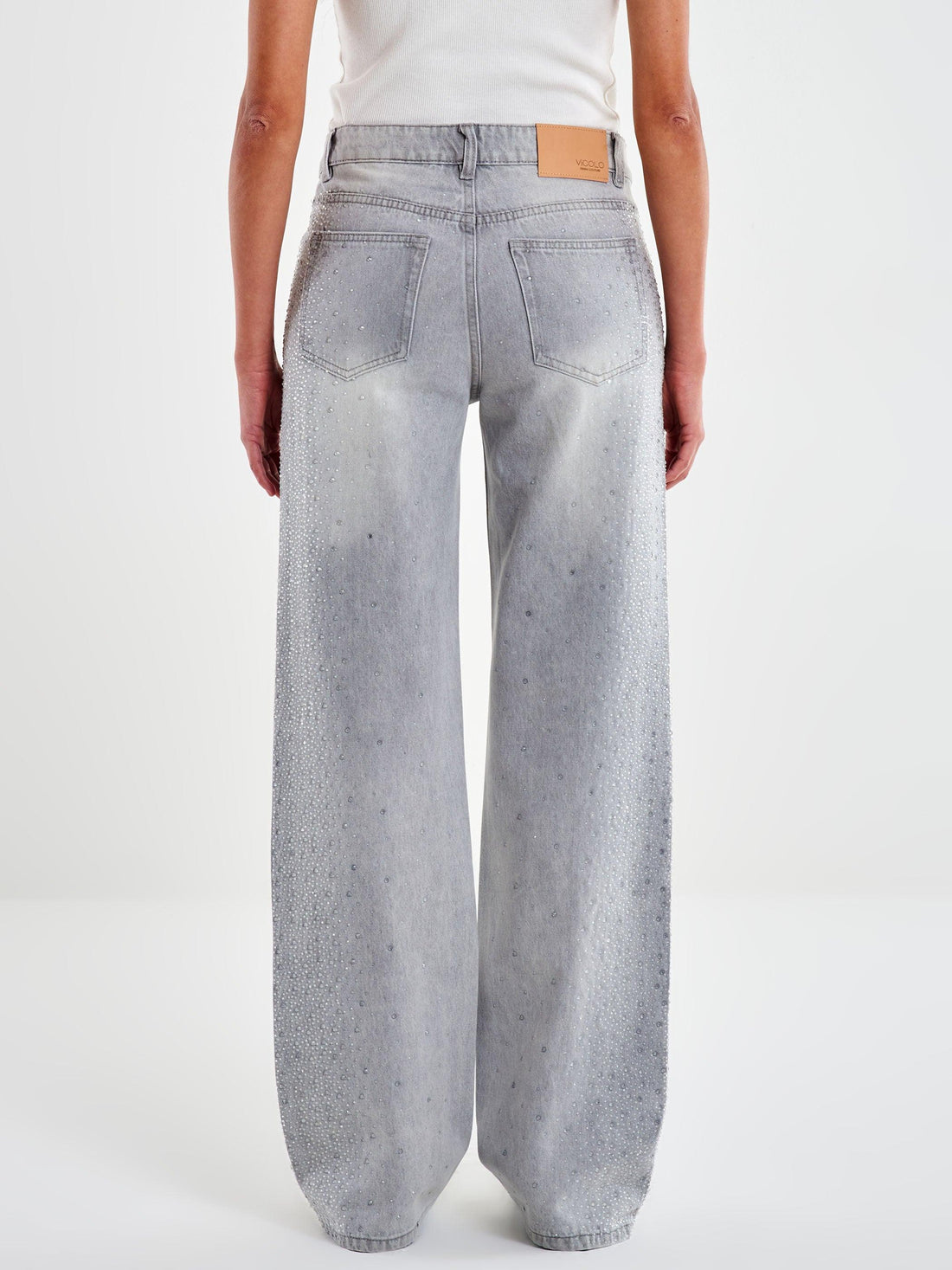 jeans aurora con strass DF5163 GRIGIO VICOLO 