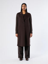 MARINA SPORT cappotto in misto lana a trecce Marrone