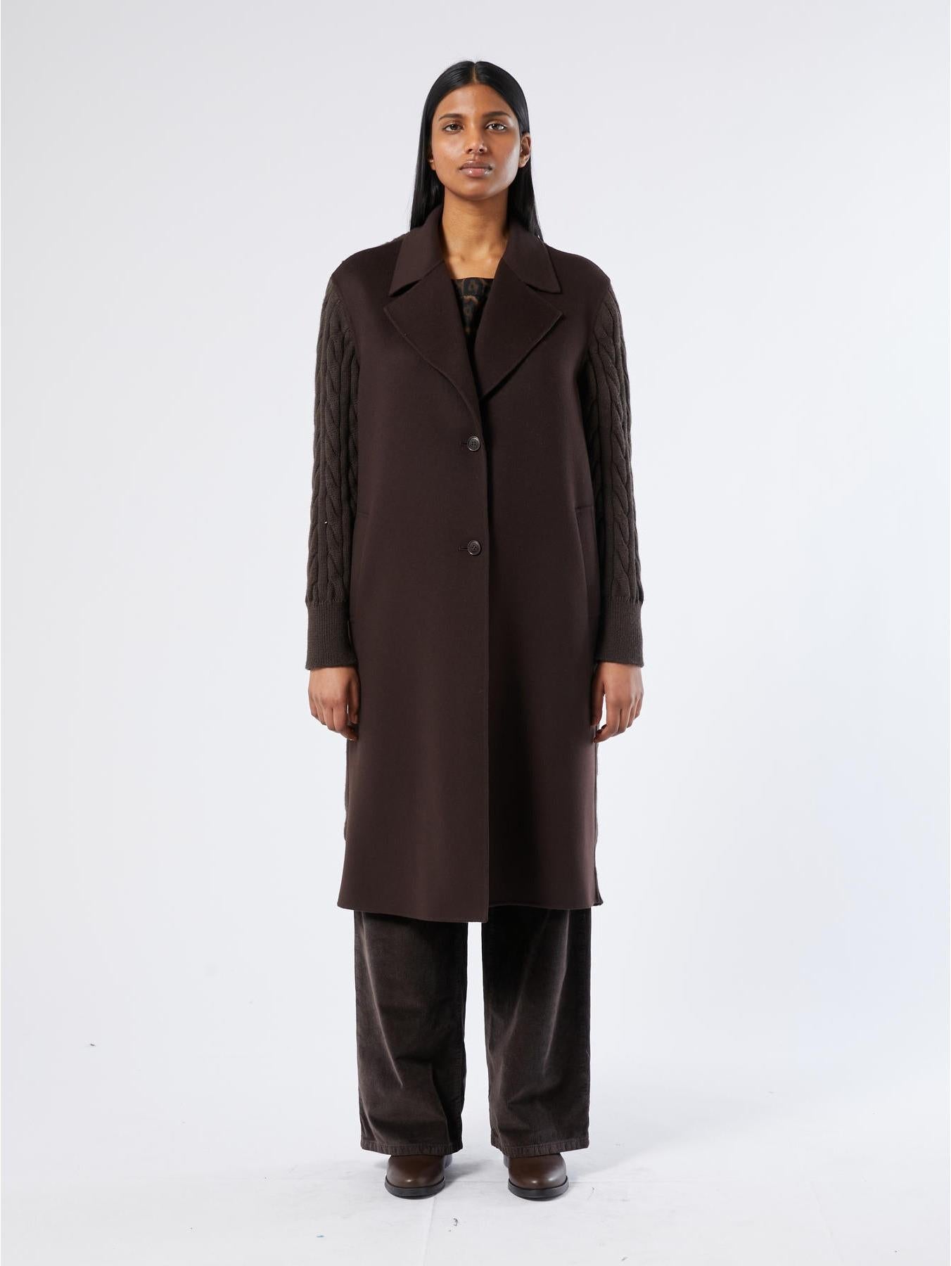 cappotto in misto lana a trecce ZARINA 017 MARINA SPORT 
