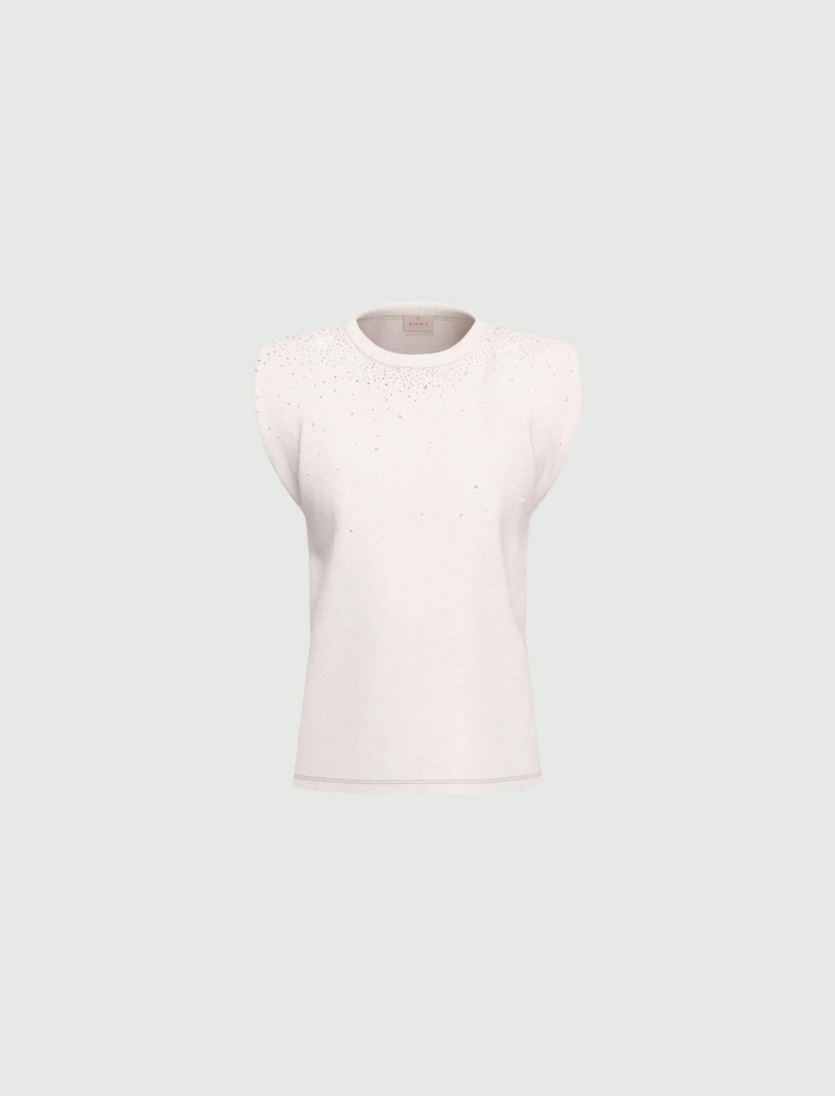 t-shirt smanicata con cristalli EMMUTOPIA 001 EMME MARELLA 