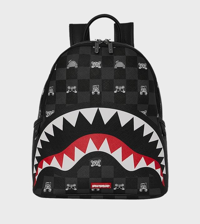 Gray Peeking Character Check Savage Backpack Sprayground 910B8908 NSZ SPRAYGROUND 