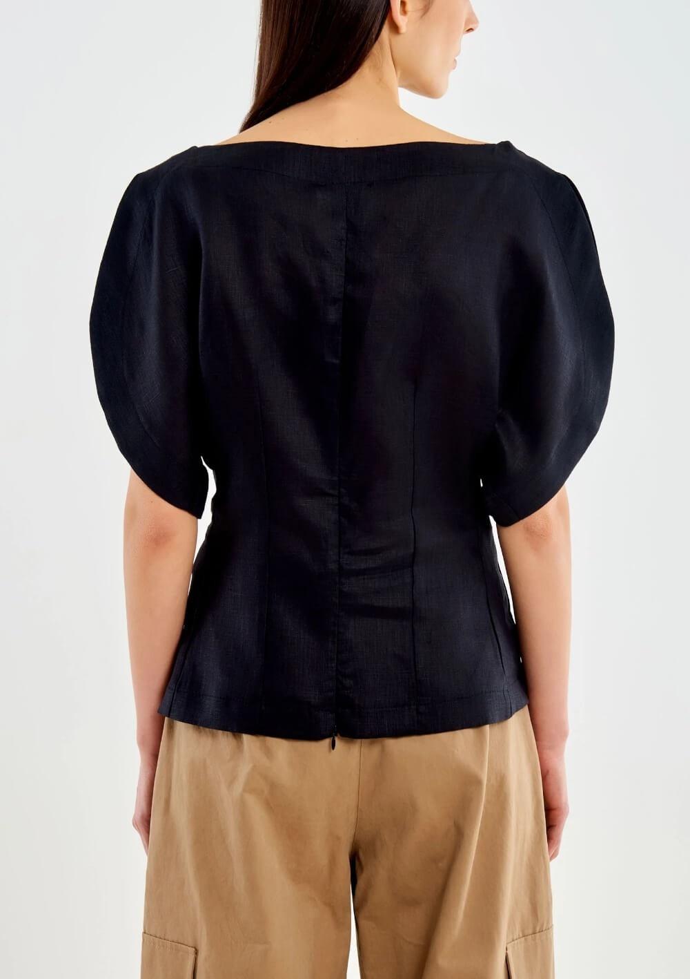 top in lino TAB2351 NERO VICOLO 