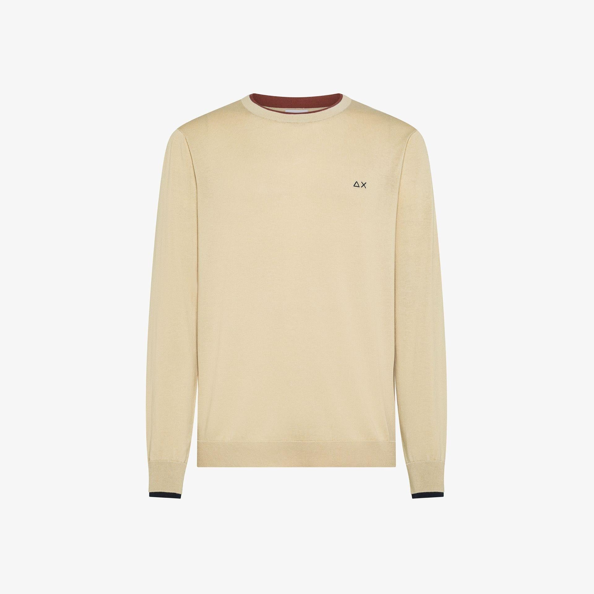 maglione con doppia striscia K36109 BEIGE SUN68 