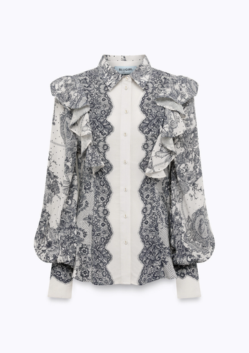camicia effetto pizzo RA6129T523A P9401 Blugirl 