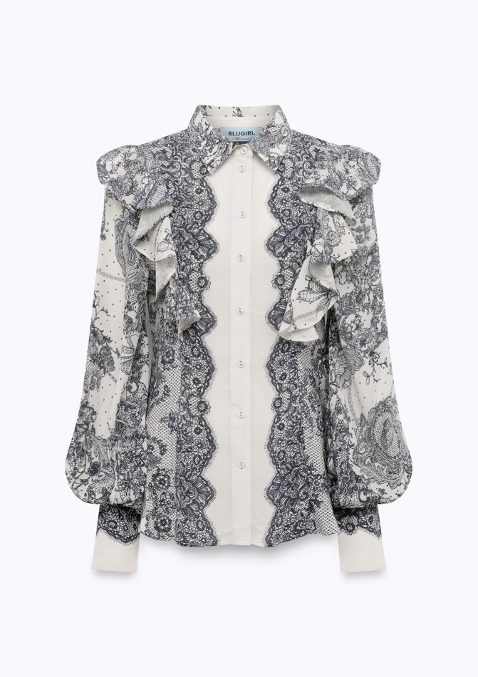 camicia effetto pizzo RA6129T523A P9401 Blugirl 