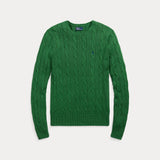RALPH LAUREN POLO maglioncino a trecce con cavallino Verde