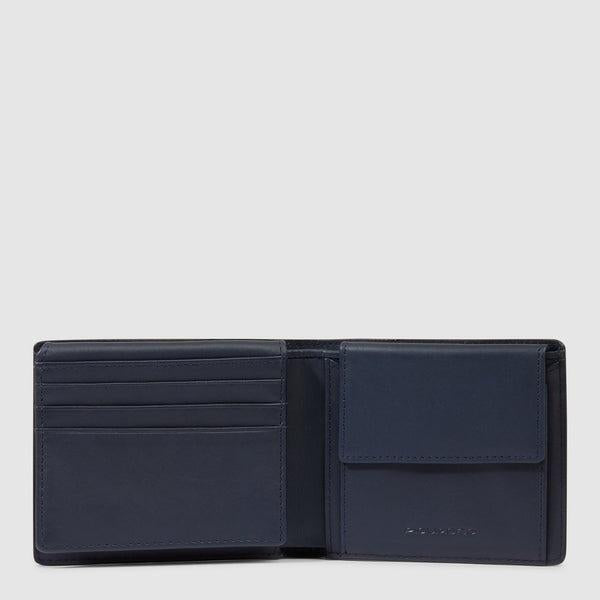 Portafogli con tasca volantino PU4518S142R BLU PIQUADRO 