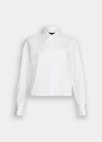 camicia applicazioni collo CF5354T067A B3251 LIU JO BLACK 