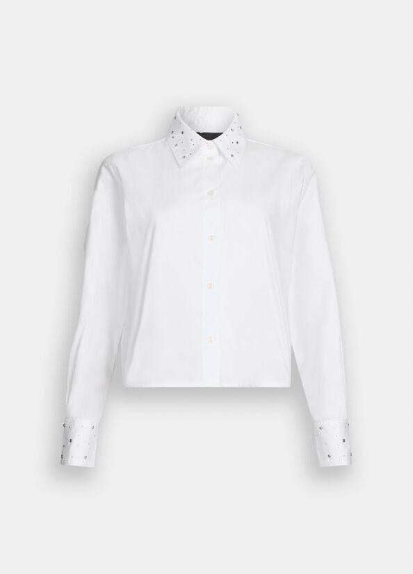 camicia applicazioni collo CF5354T067A B3251 LIU JO BLACK 