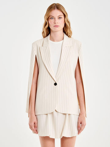 giacca mantella gessata TAB 0213 BURRO VICOLO 