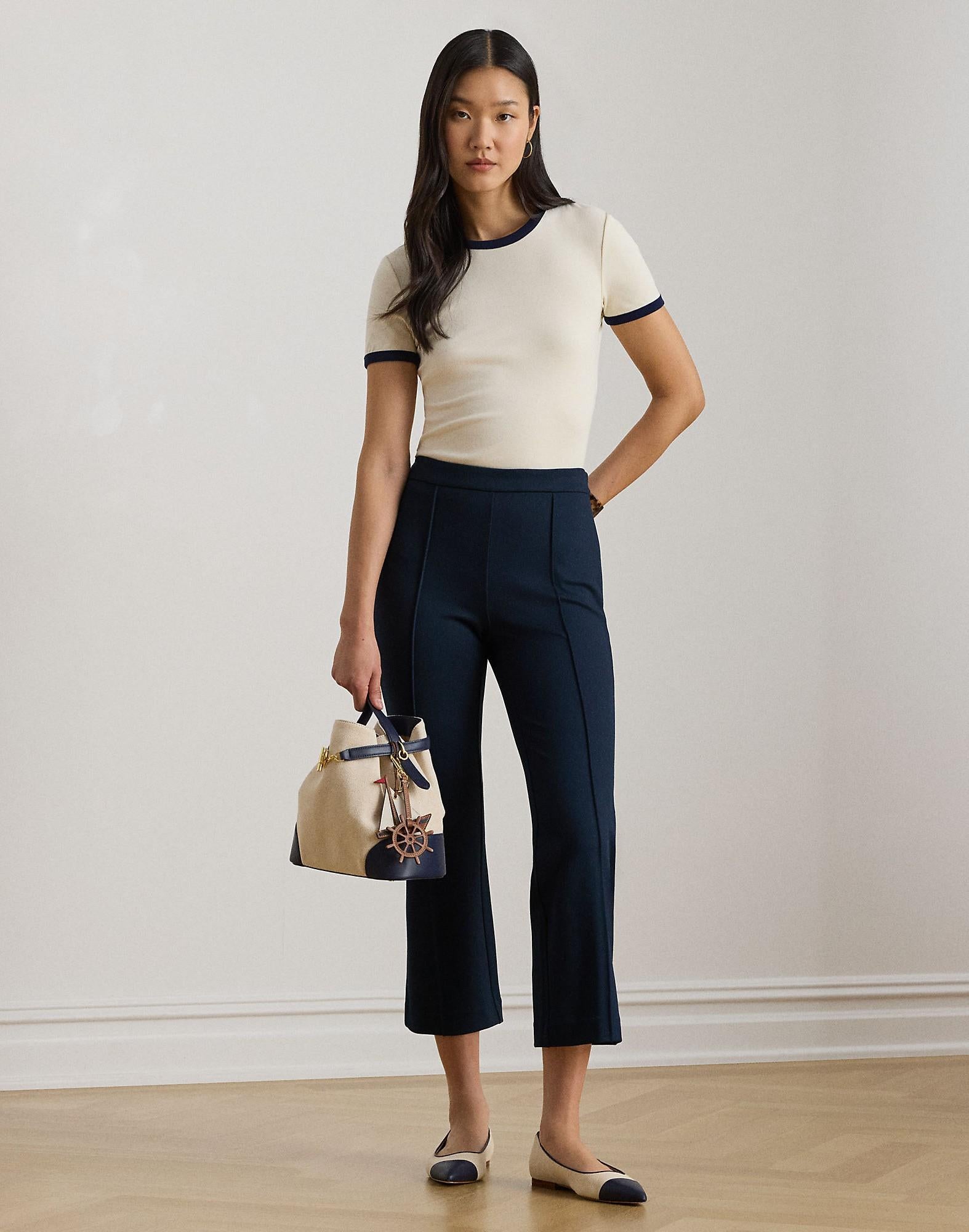 t-shirt bicolor in cotone 200-P09077 002 LAUREN RALPH LAUREN 