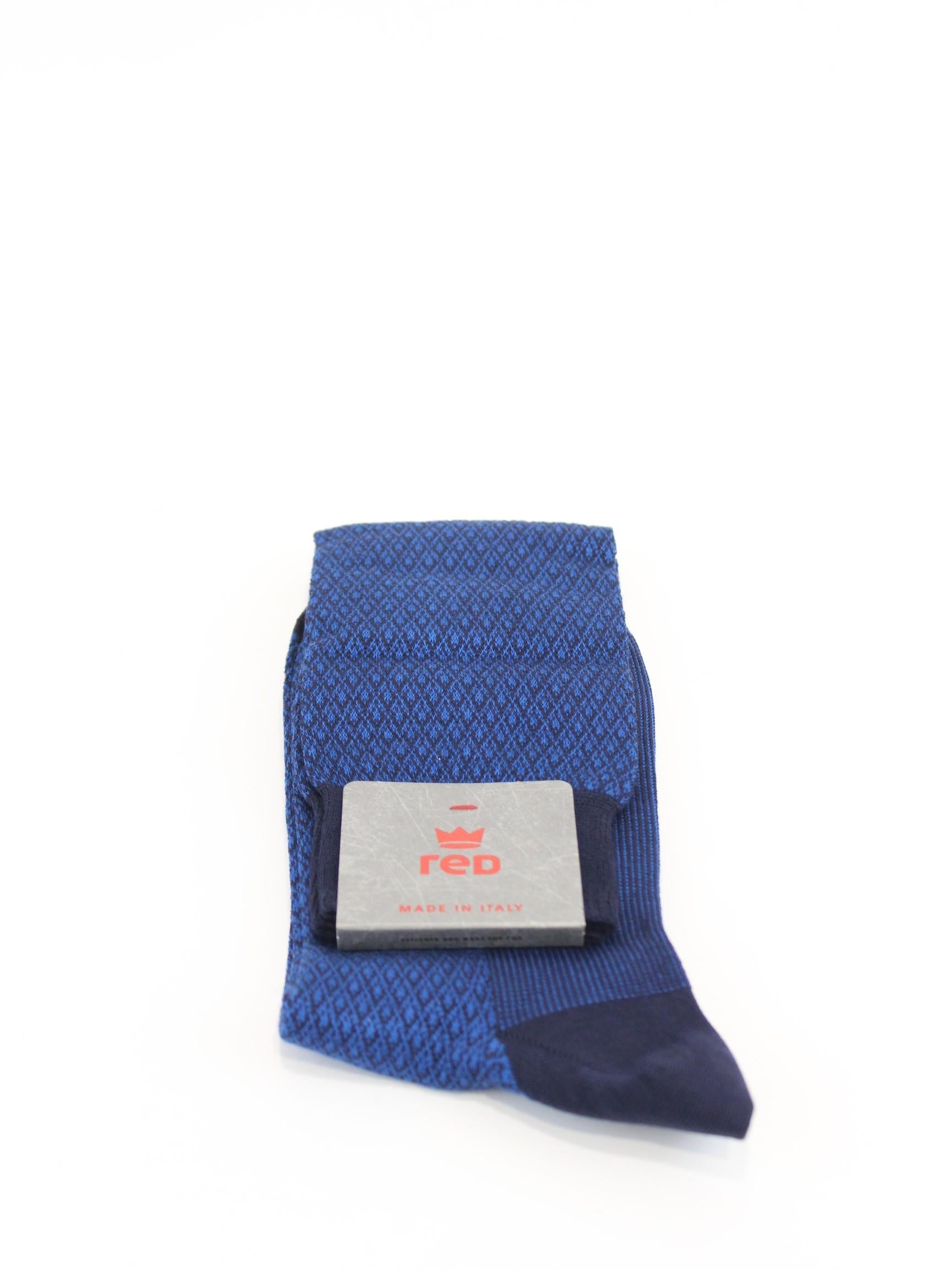 calza lunga in cotone blu 64232G V2394 RED 