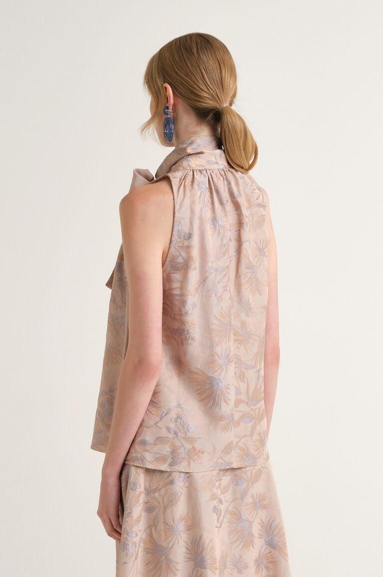 top con fiocco e stampa JP5558 50670 B1296 BEIGE/CELESTE MALI'PARMI 