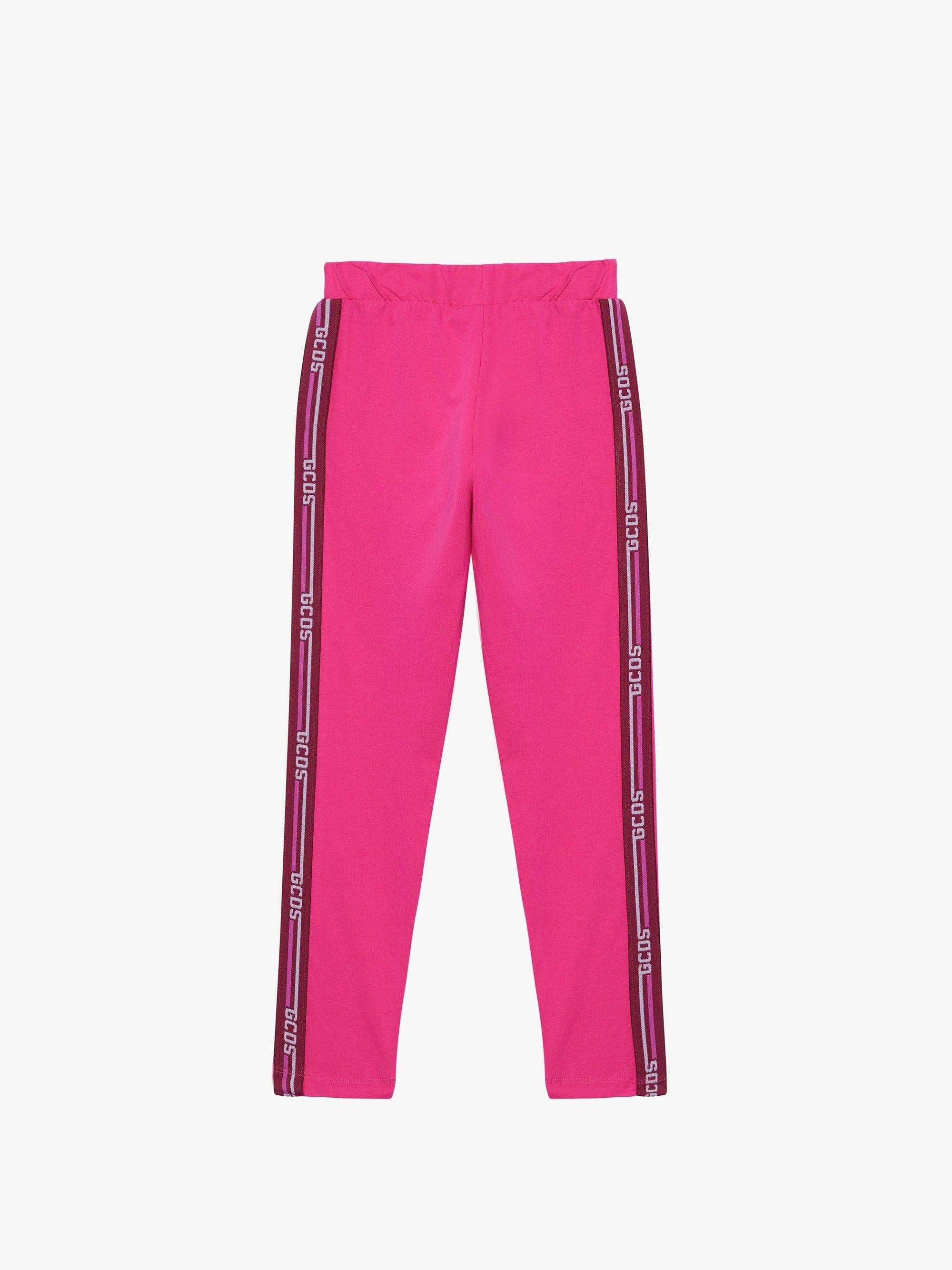 leggins con banda logata B2KW3022BA1 59 FUCSIA GCDS 