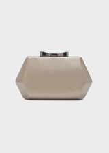 NALI' clutch bow metallic Argento scuro