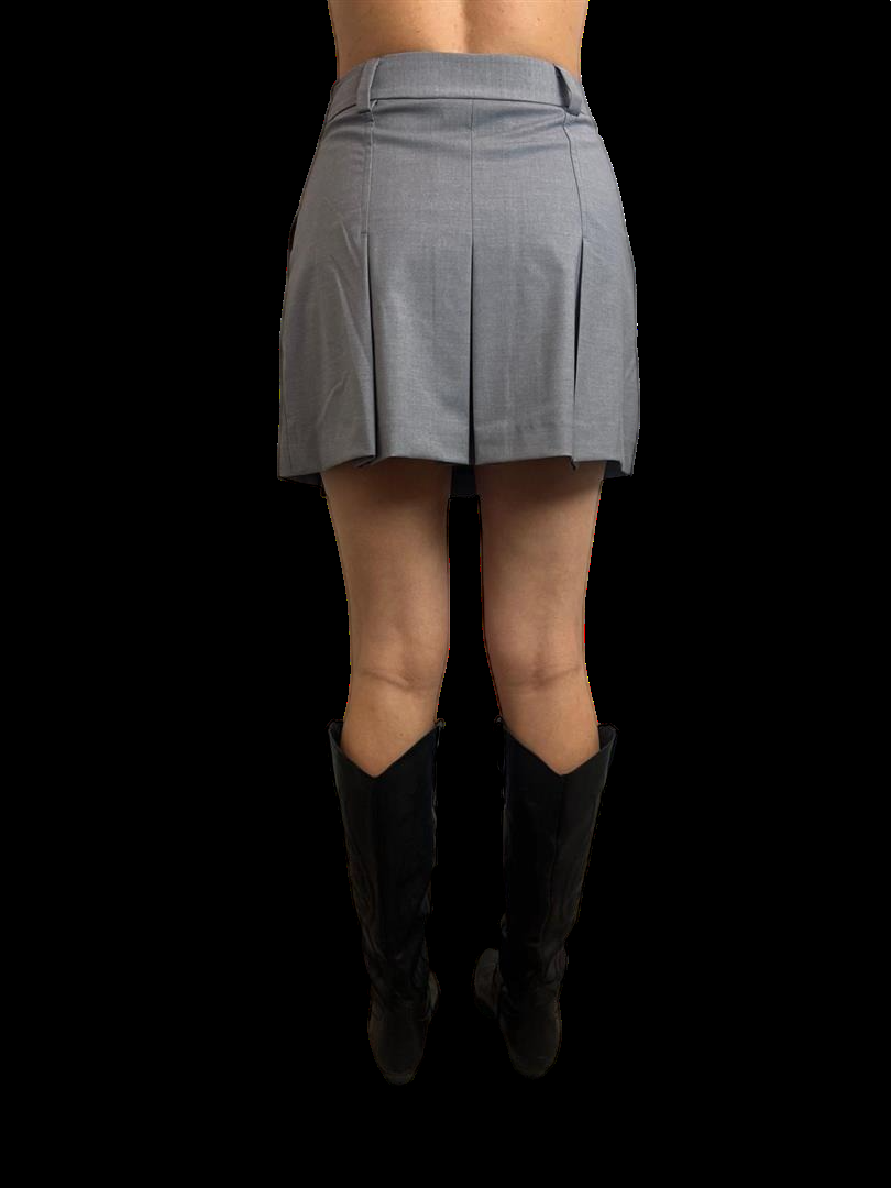 minigonna con pieghe TF1005 GRIGIO VICOLO 