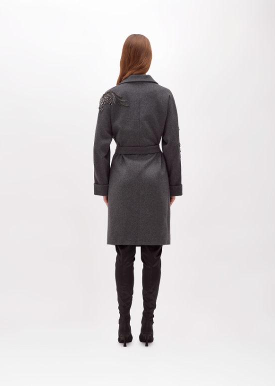 cappotto con cinta e gioielli RF5241T221A 02073 Blugirl 