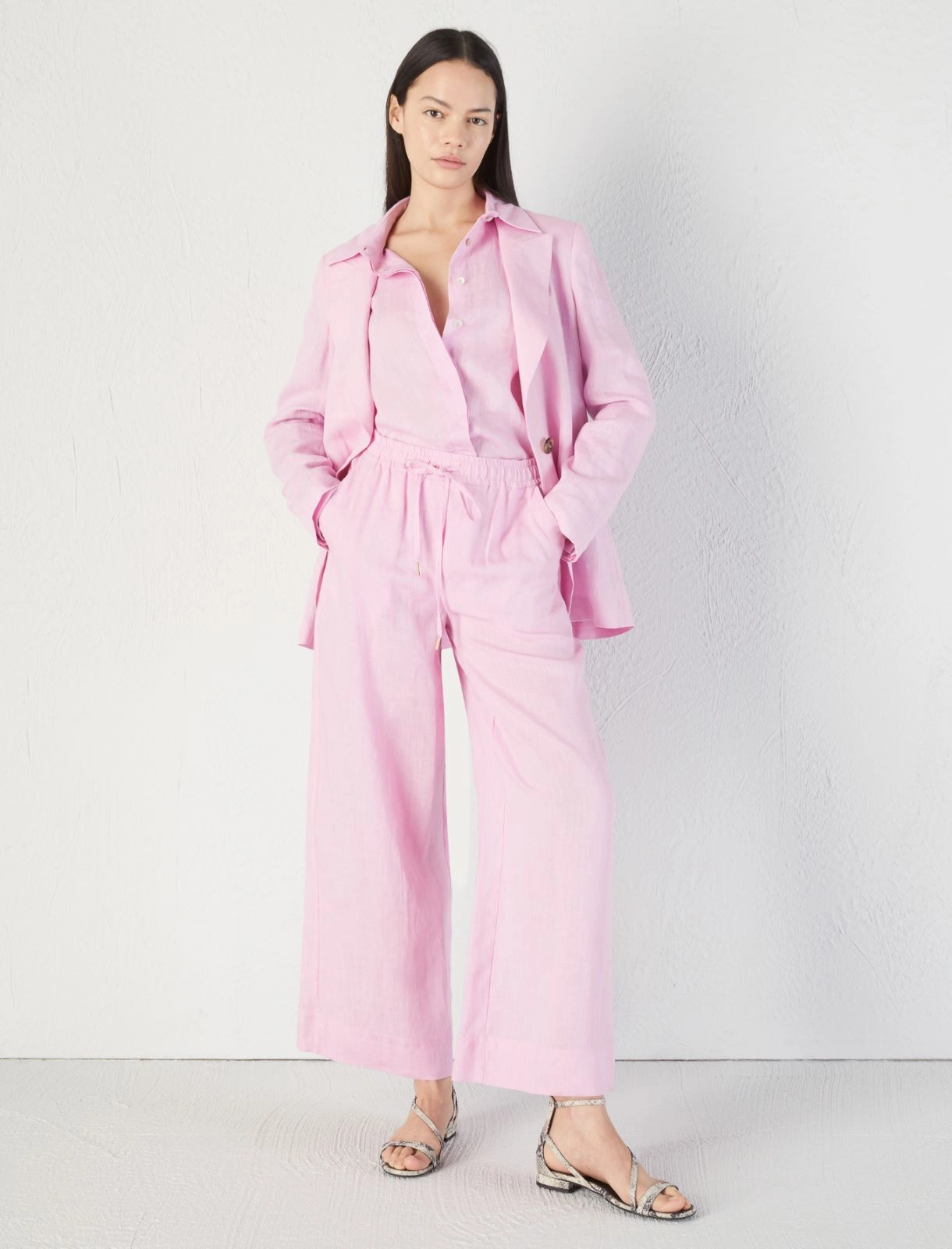 pantalone in lino rosa APOGEO 006 MARella 