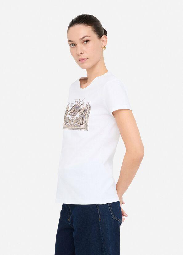 t-shirt con stampa MF5456JS923 P9172 LIU JO WHITE 