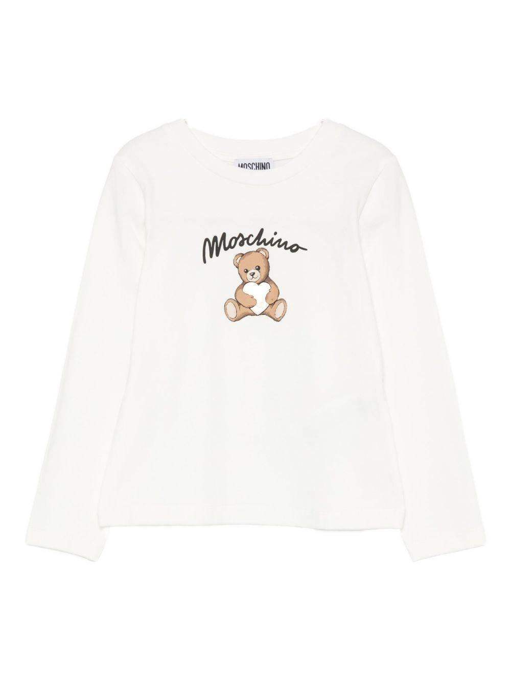 t-shirt maniche lunghe orsetto HDO010LBA11 10063 MOSCHINO KIDS 