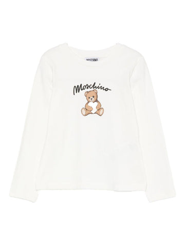 t-shirt maniche lunghe orsetto HDO010LBA11 10063 MOSCHINO KIDS 