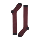 RED calza lunga zig zag Rosso