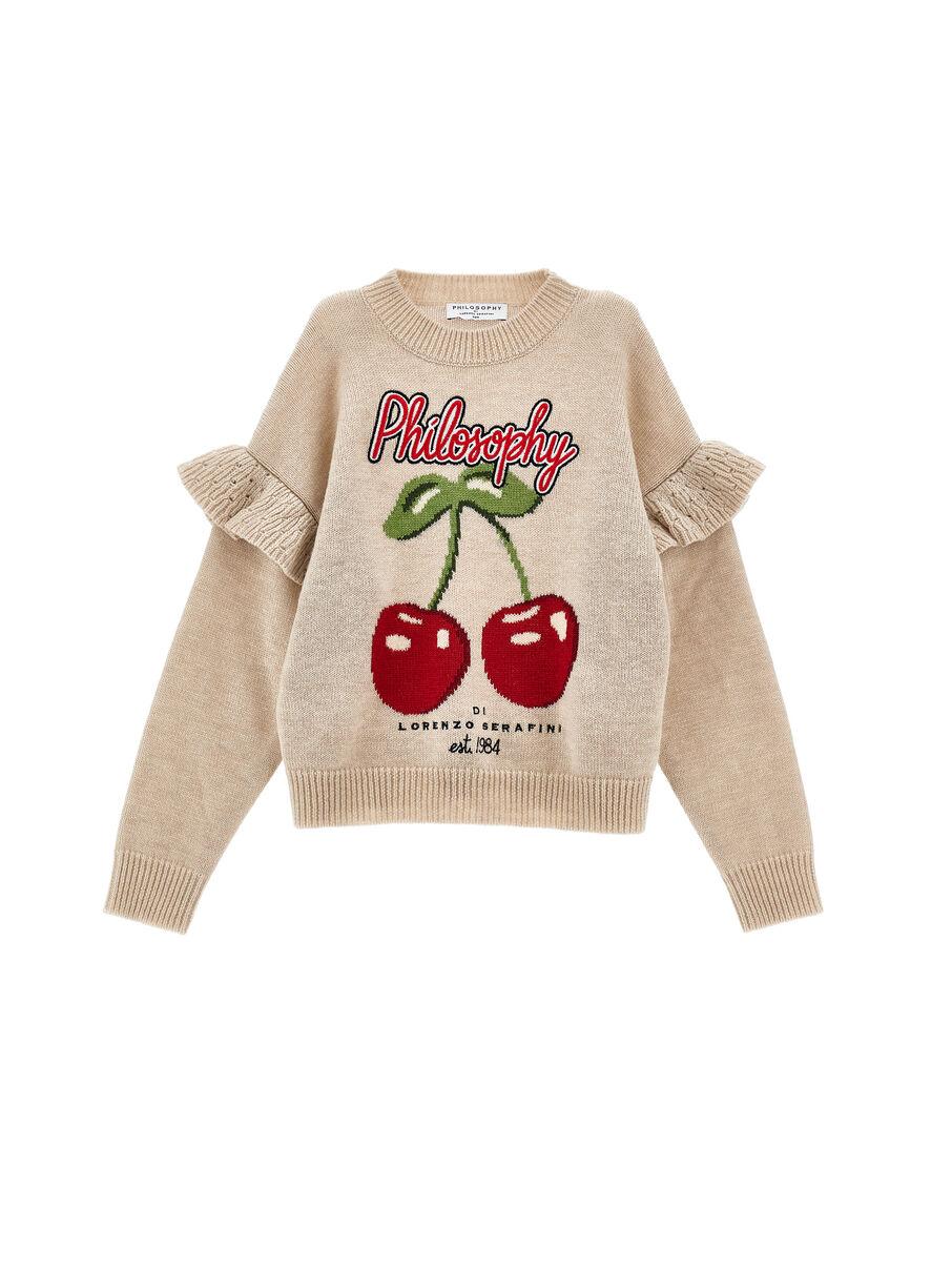 maglione con ricamo ciliegie I9F604 6066 P003 PHILOSOPHY 