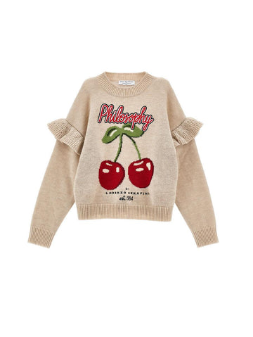 maglione con ricamo ciliegie I9F604 6066 P003 PHILOSOPHY 