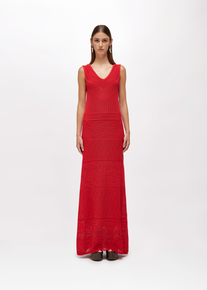 abito lungo in maglia RA6083MA09S 81663 Blugirl 