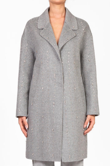 cappotto con applicazioni TF0033 GRIGIO VICOLO 
