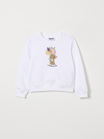 felpa con teddy fiori HLF02M LDA00 10101 MOSCHINO KIDS 