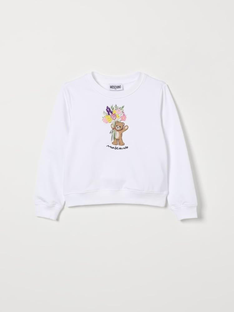 felpa con teddy fiori HLF02M LDA00 10101 MOSCHINO KIDS 