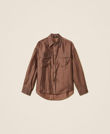 camicia in voile con tasche 261AP2186 10780 TWINSET ACTITUDE 