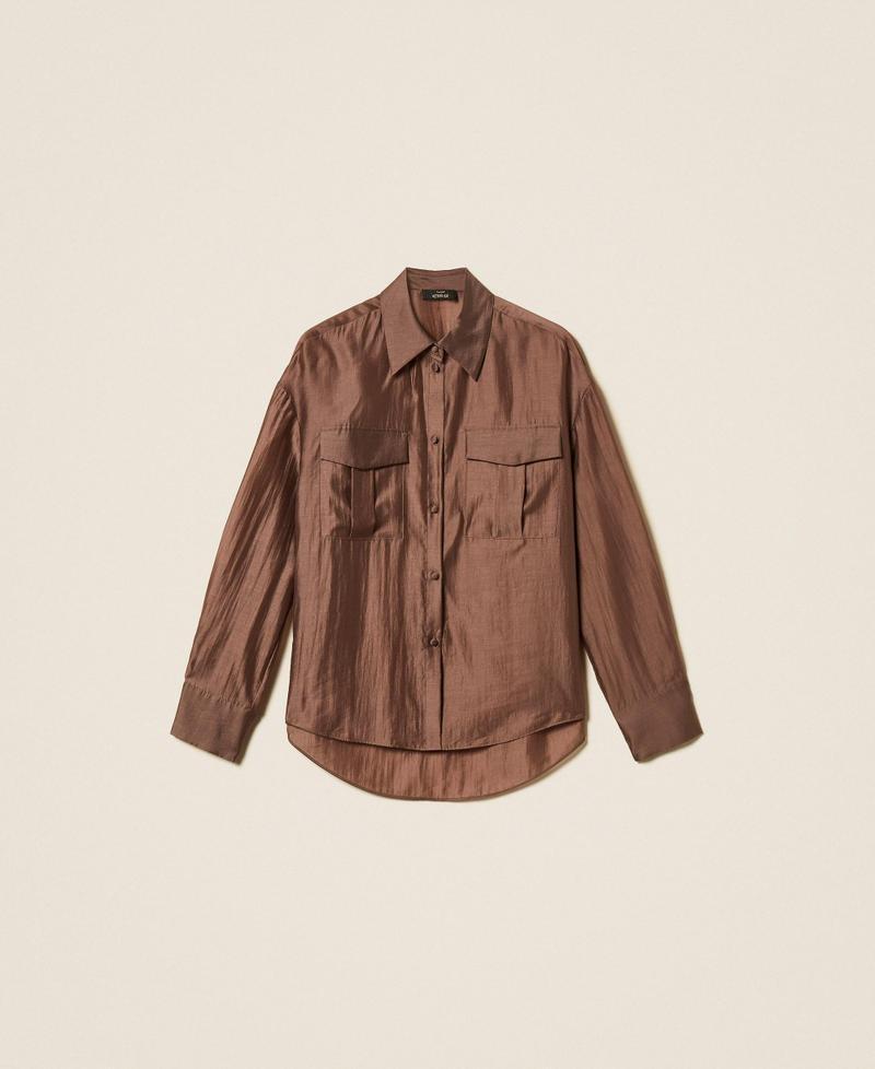 camicia in voile con tasche 261AP2186 10780 TWINSET ACTITUDE 