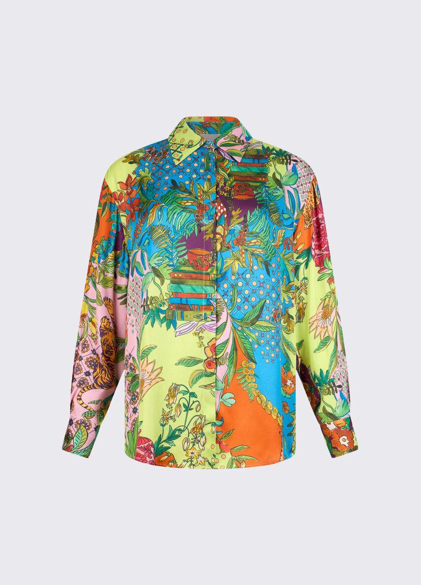 camicia in raso stampato WA6485T471A P9363 LIU JO WHITE 