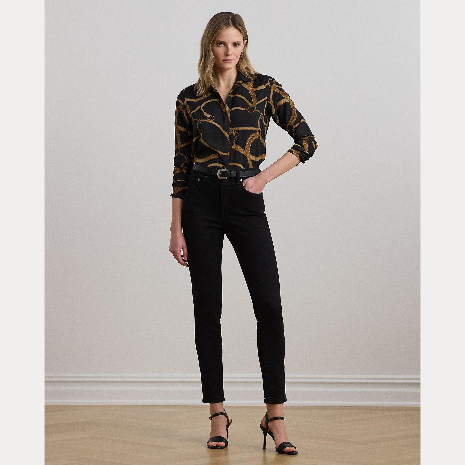 camicia con stampa catene 200-970823 001 LAUREN RALPH LAUREN 