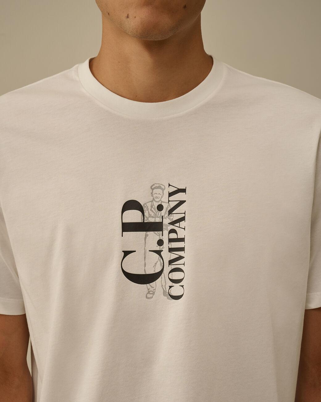 t-shirt logo 19CMTS091A 005100W 103 CP COMPANY 
