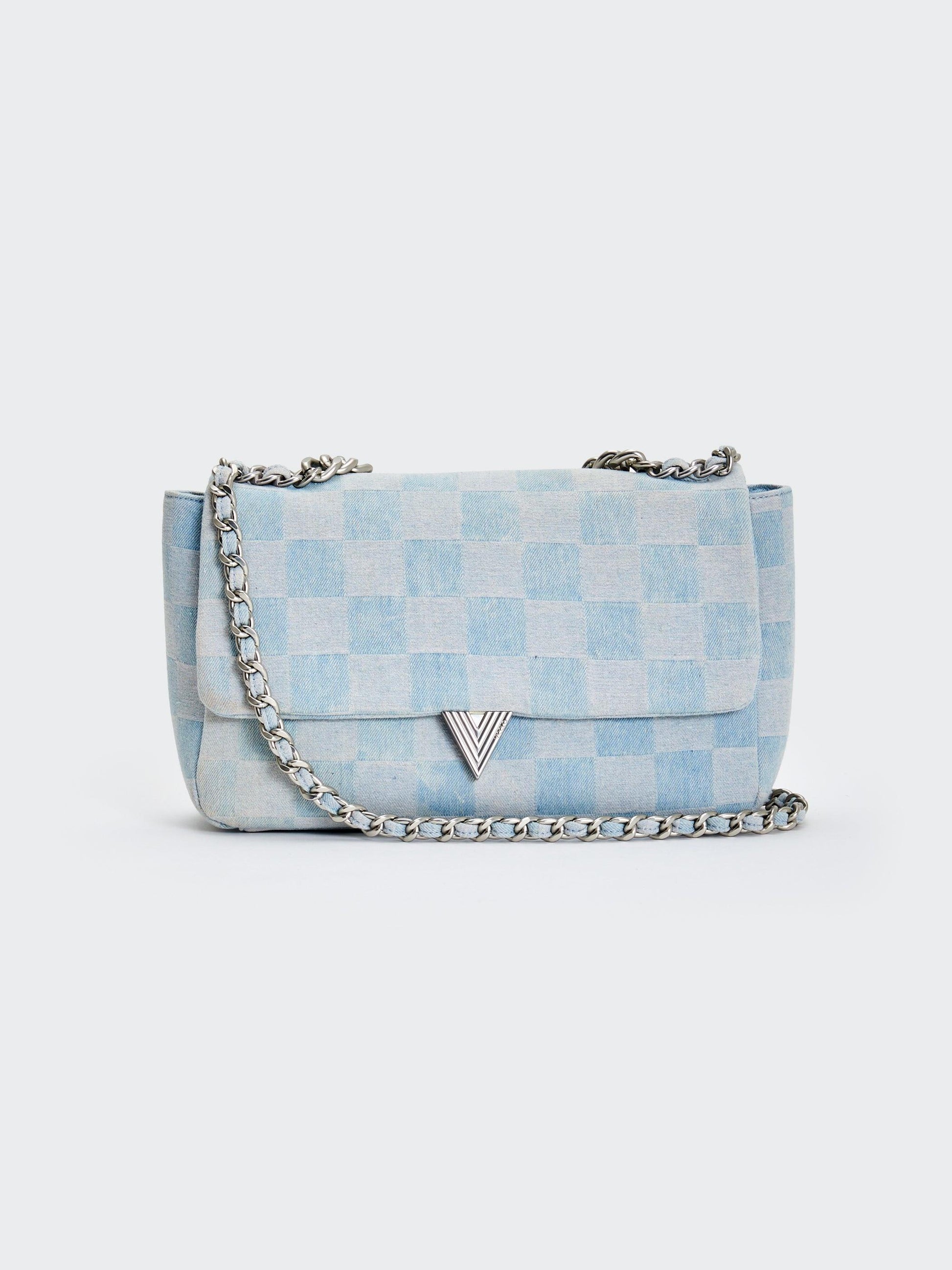 borsa in denim con catena XAB0016 A DENIM CHIARO VICOLO 