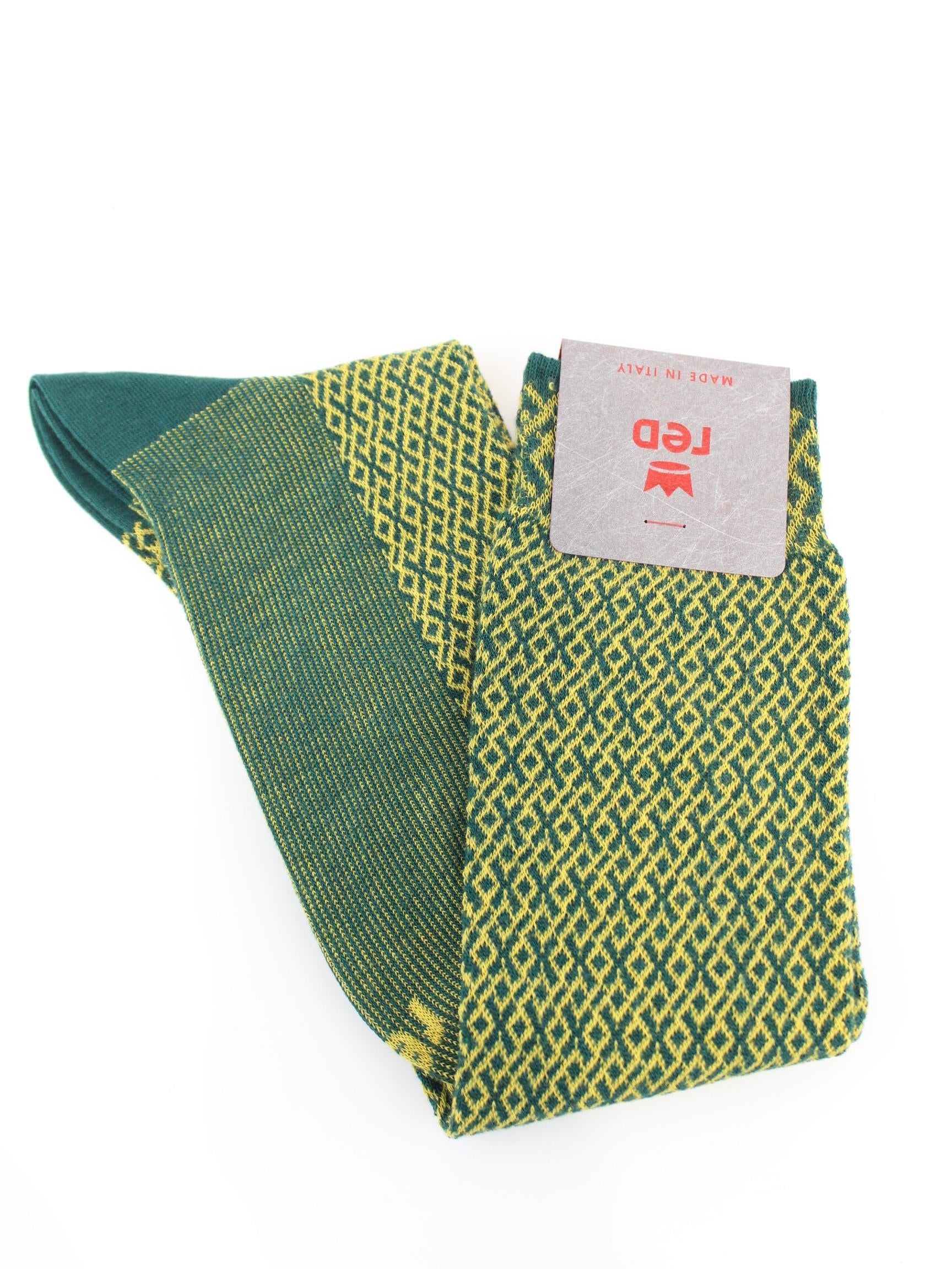 calza jacquard micro rombi 64032G V0739 RED 