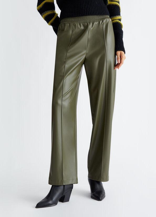 Pantalone jogging in tessuto spalmato WF4153E0392 90515 liU JO 