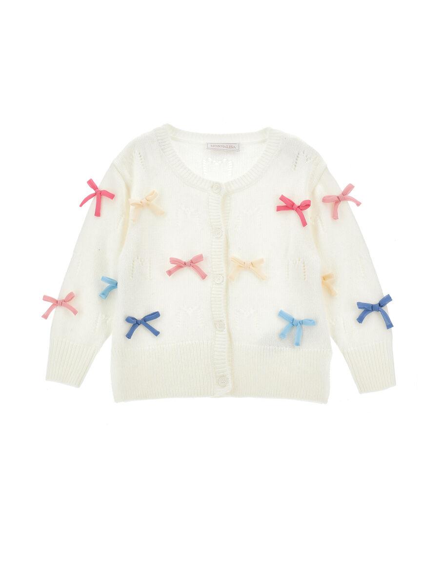 cardigan con fiocchi 17F801 6061 0184 MONNALISA 