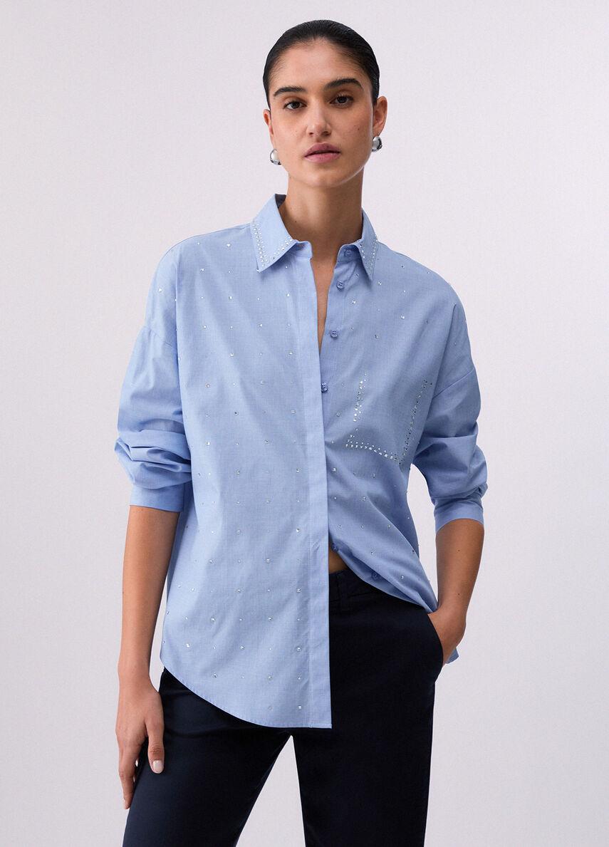 camicia con strass CA6168T520A P9653 LIU JO BLACK 