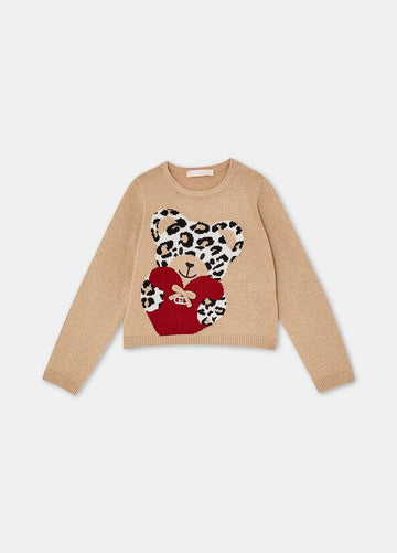 maglione con orsetto e cuore KF5122MA12P A4358 LIU JO JUNIOR 