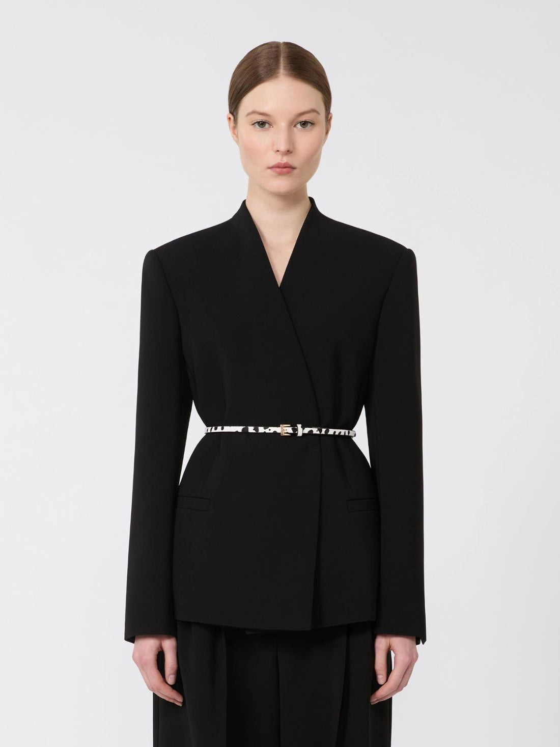 giacca doppiopetto con cintura MSTQUINOA 001 MAXMARA STUDIO 