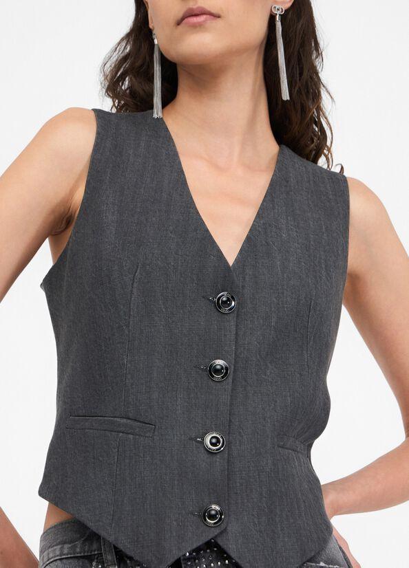 gilet in denim UF5226D0266 87457 LIU JO DENIM 